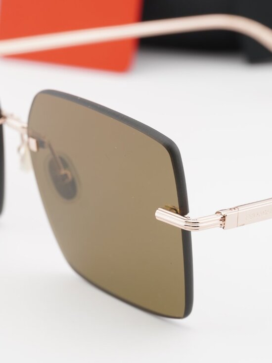 Salvatore Ferragamo SF311S 780 Square Rimless Sunglasses - Gold / Brown main image 10